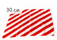Шелковый платок 30*30 см Красно-белая полоска Zebra Silk