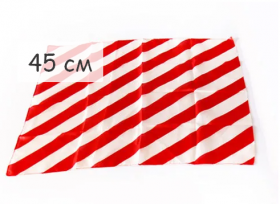 Шелковый платок 45*45 см Красно-белая полоска Zebra Silk