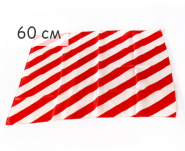 Шелковый платок 60*60 см Красно-белая полоска Zebra Silk