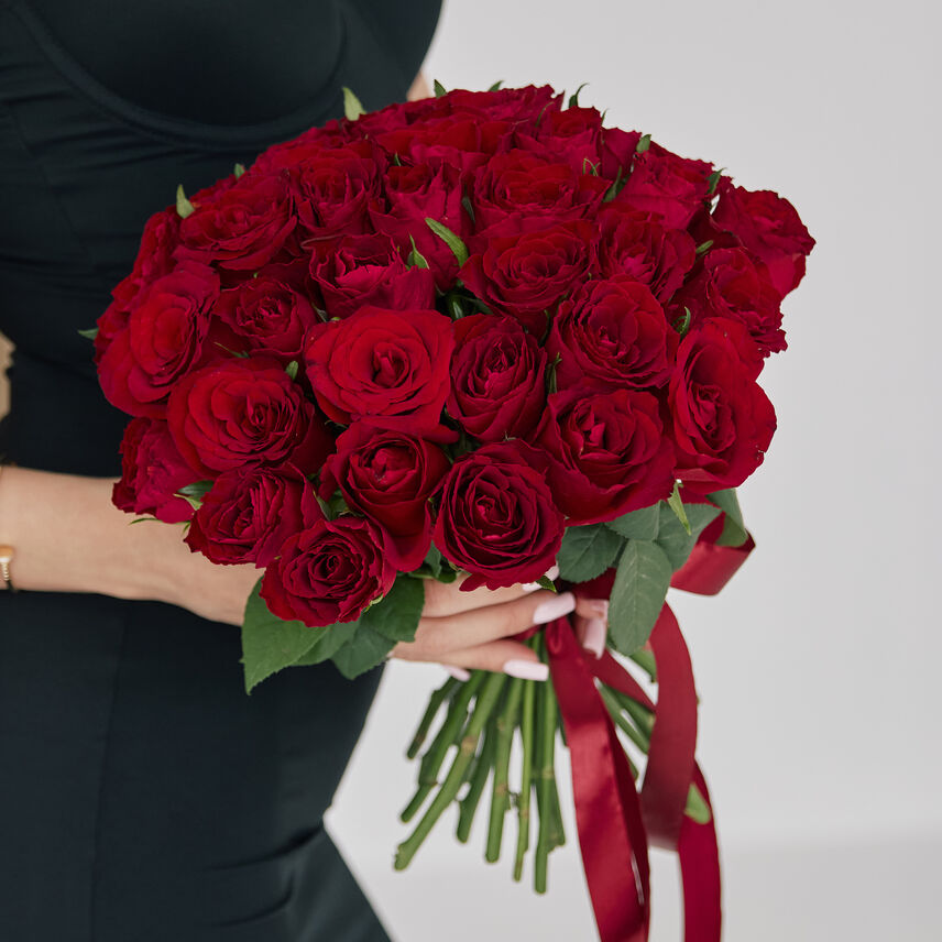 Красная роза 40 см (от 25 шт)