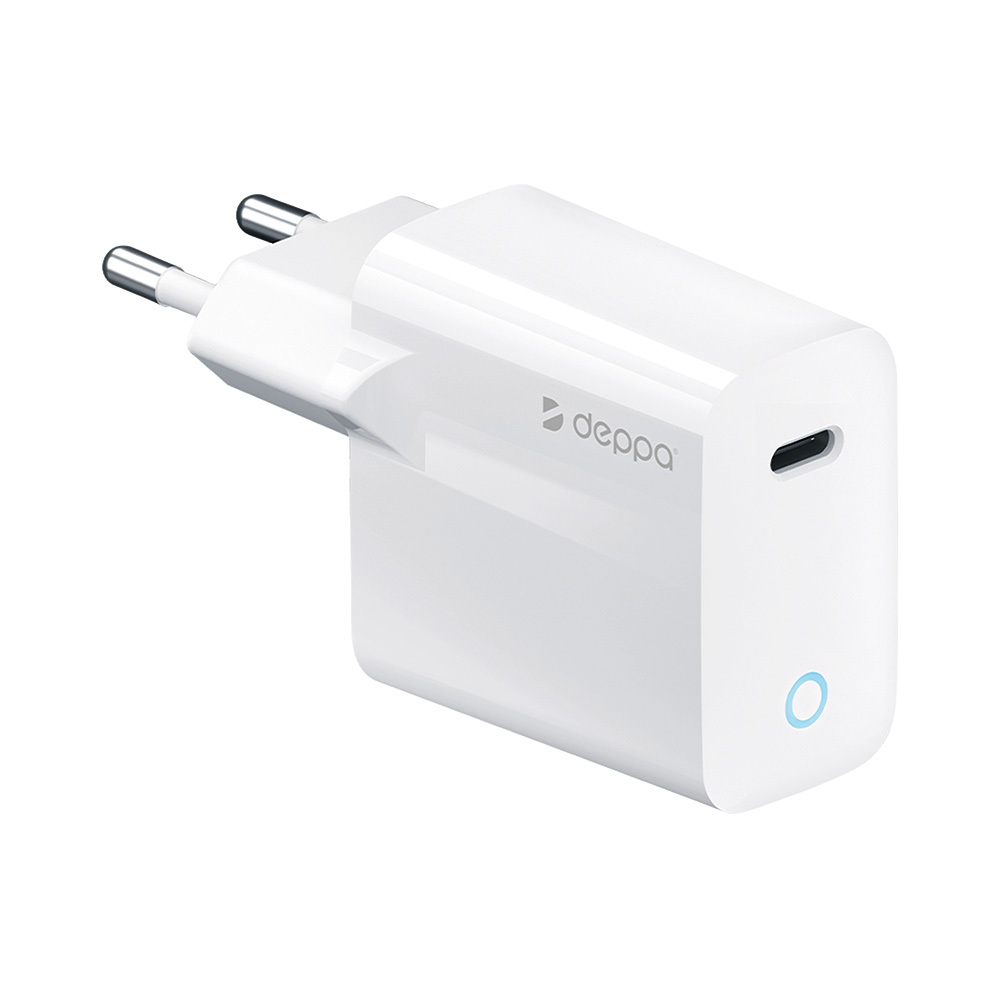 Сетевое зарядное устройство Deppa Wall Charger USB-C, 20Вт, PD, белый