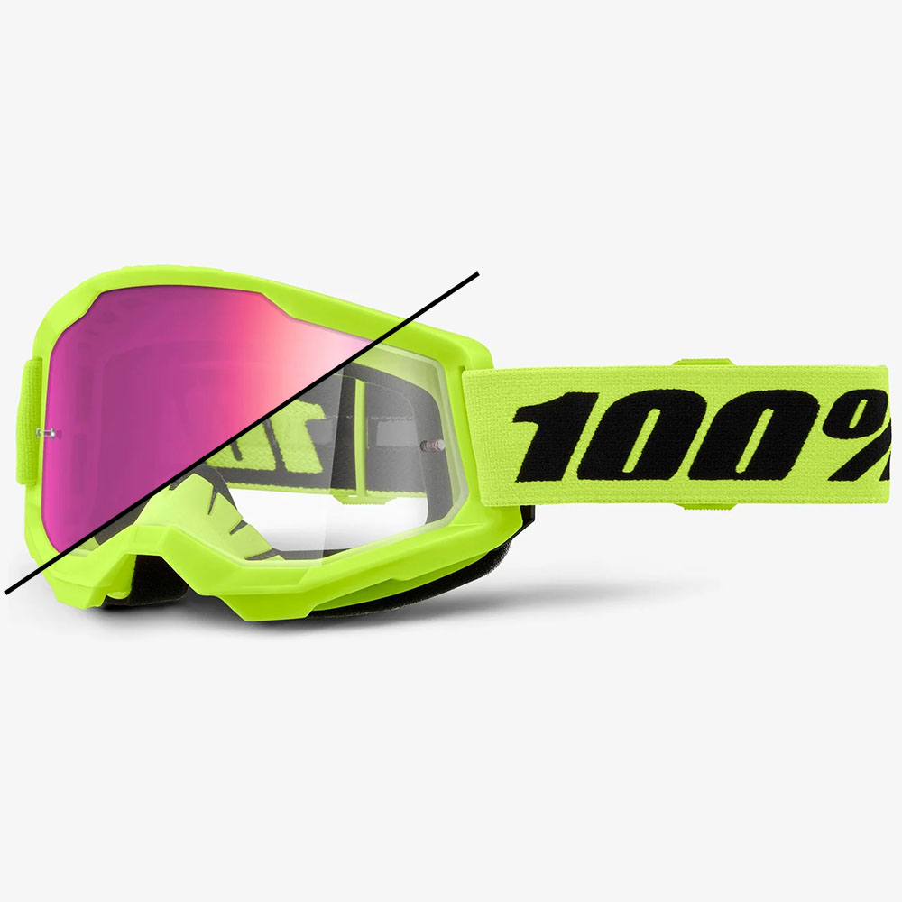 100% Strata 2 Neon Yellow (2025) очки для мотокросса