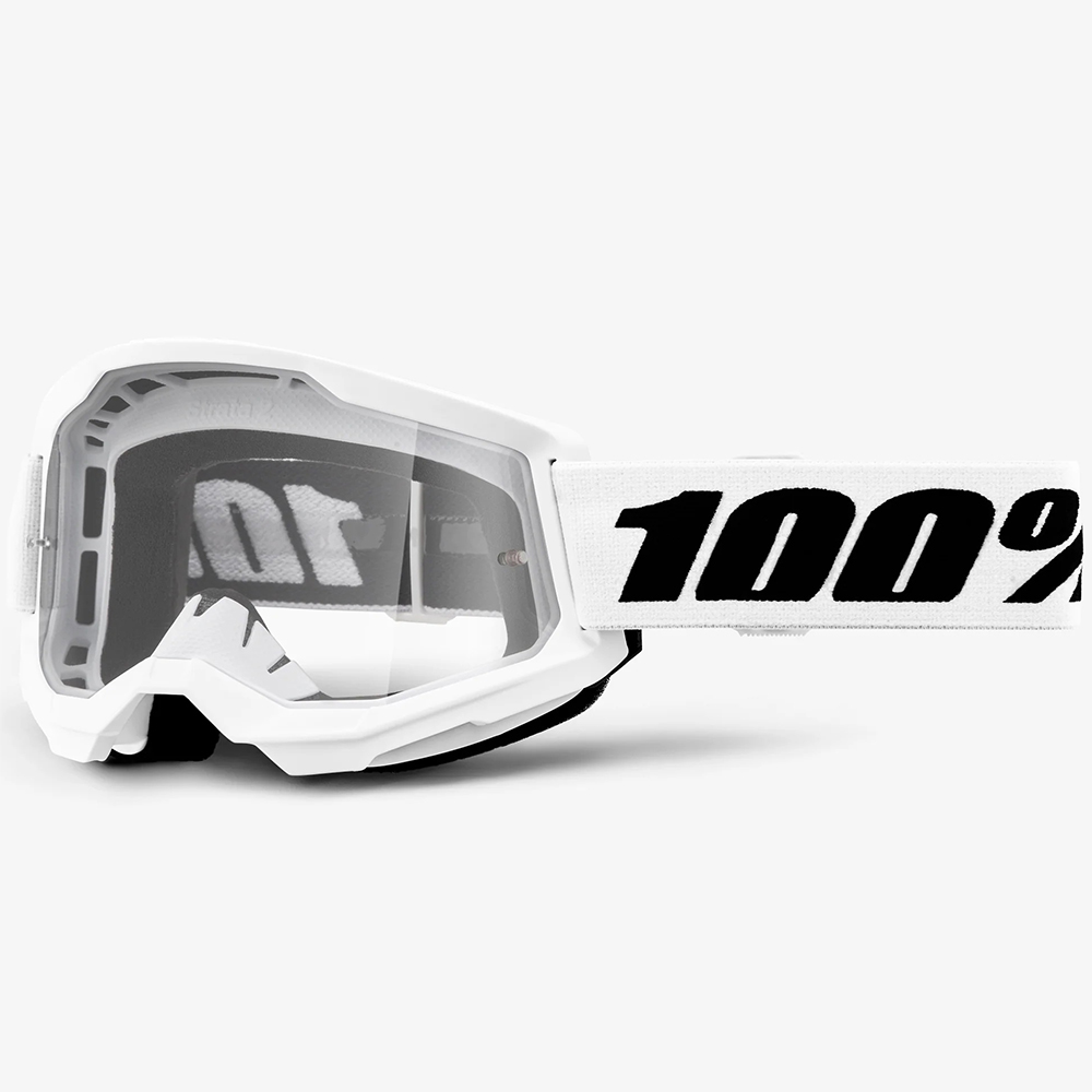 100% Strata 2 White (2025) очки для мотокросса