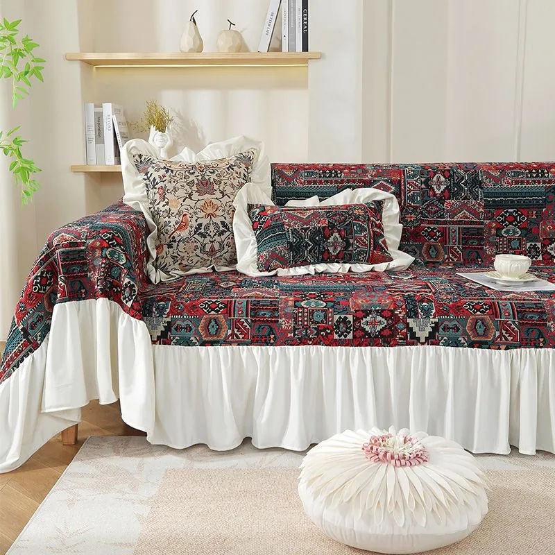 Накидка на диван Шёлк 180х300 см., Бордовый