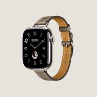 Часы Apple Watch Hermès Series 9 GPS + Cellular 41mm Silver Stainless Steel Сase with Etoupe Leather Attelage Single Tour