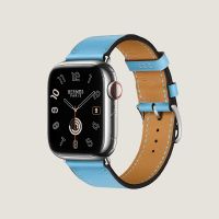Часы Apple Watch Hermès Series 9 GPS + Cellular 41mm Silver Stainless Steel Case with Céleste Swift Single Tour