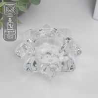 Стеклянный подсвечник на 1 свечу «Цветок», прозрачный, 4.3?9?9 см