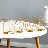 Подсвечник металлический на 4 свечи TAKE IT EASY «Love: слово», 13.5?42 см, золото