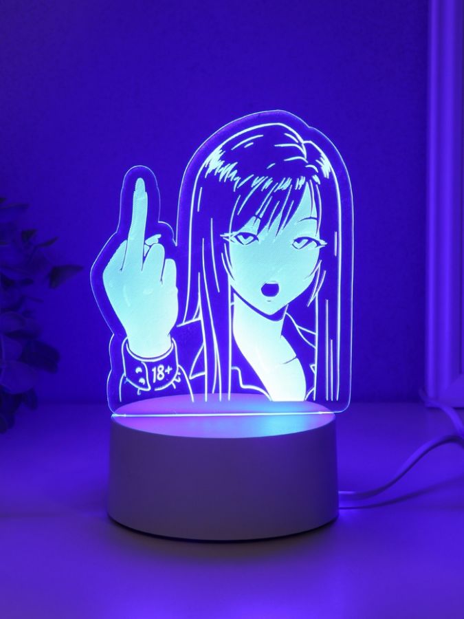 Светильник "Fuck" LED RGB от сети RISALUX 9,5х13,4х17 см