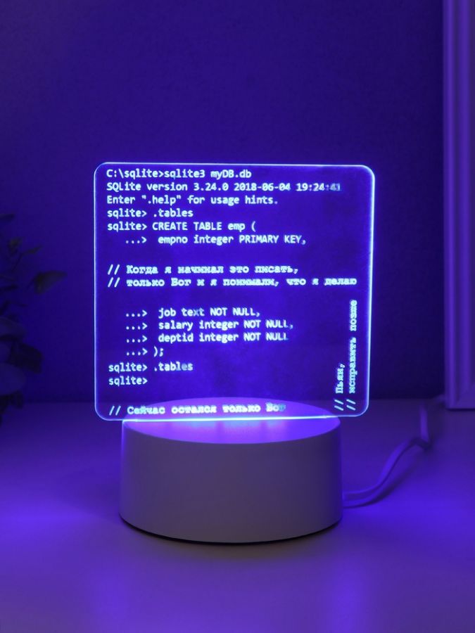 Светильник "Компьютерный код" LED RGB от сети RISALUX 9,5х15х16 см