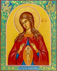 Икона "Помощница в родах": Заступница матерей  (рукописная)