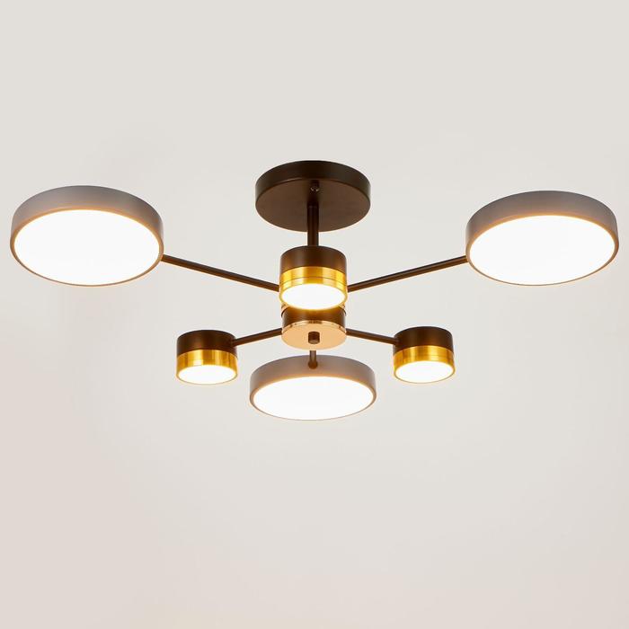 Люстра 86507/6 LED 63Вт 3000-6000К черный-золото 72х72х23 см BayerLux