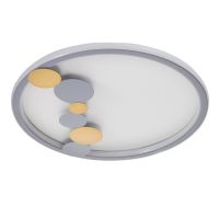 Люстра с ПДУ 2215/1 LED 122Вт диммер серо-золотой 50х50х7 см BayerLux