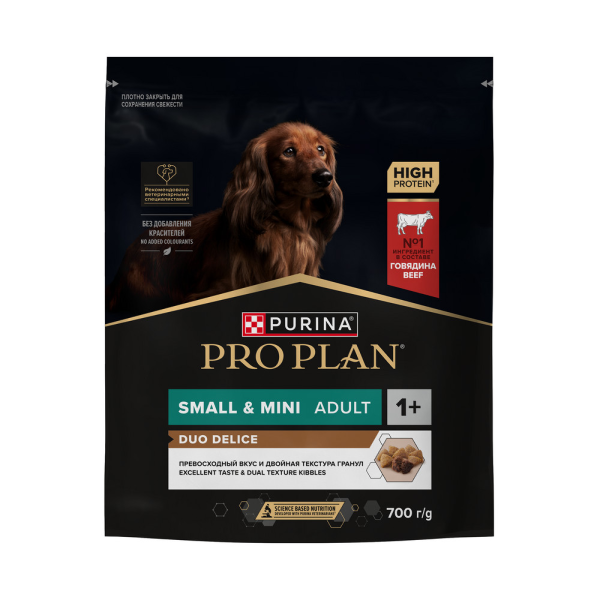 Сухой корм для собак мелких пород Pro Plan Duo Delice Small Mini с говядиной