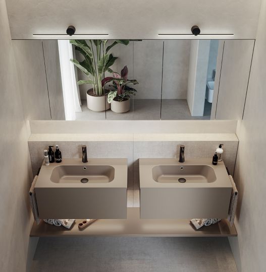 Мебель для ванной Berloni Bagno PIANI 05 - L 80 CM + 80 CM схема 2