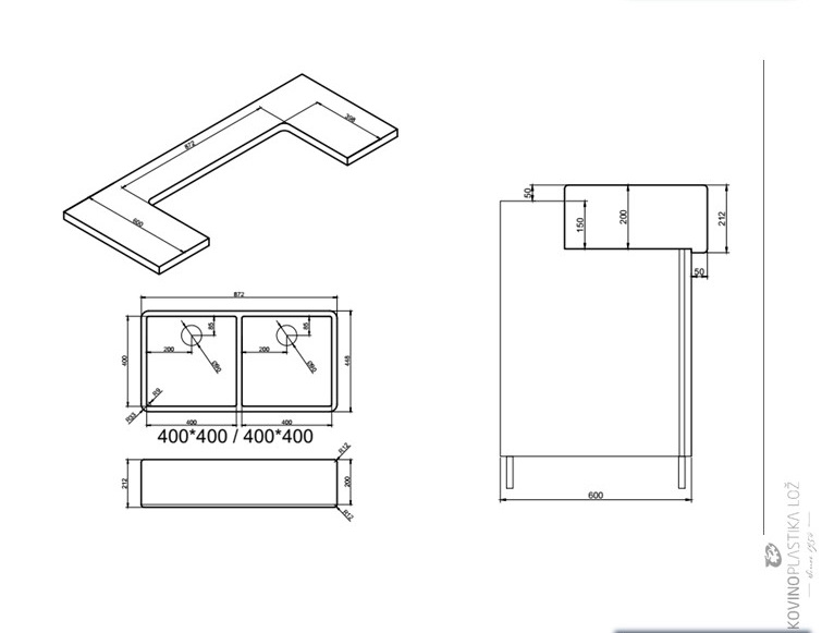 Мойка для кухни Alveus NEOCERAMIC 80 227983 87,2х44,8х21,2 две чаши ФОТО