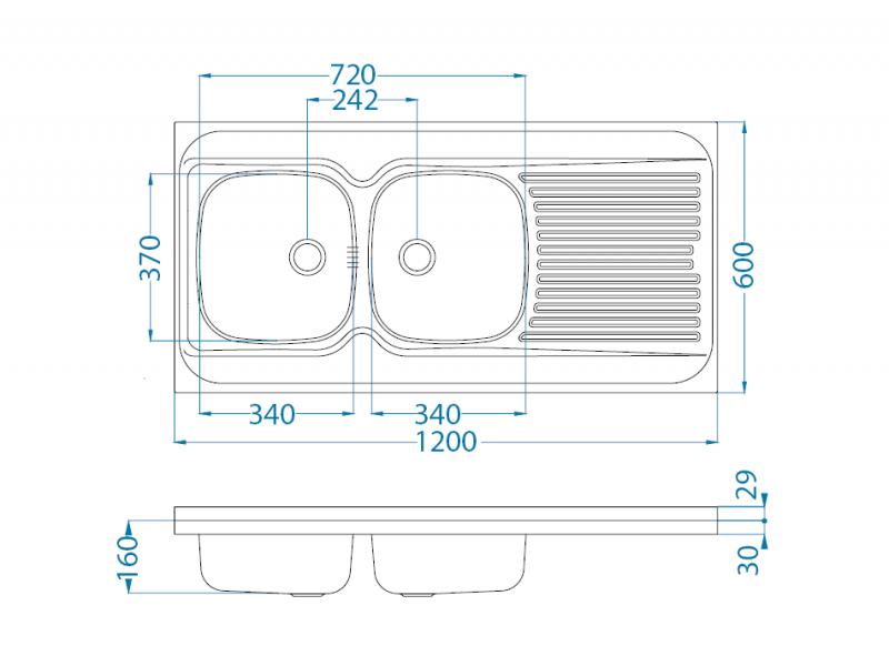 Мойка для кухни накладная Alveus CLASSIC 100 L 1008990 левая в комплекте сифоном 120х60 см ФОТО