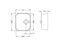 Мойка для кухни Alveus VARIANT 40 SAT-90 слив вдоль длинной стороны 34х40х18,5 см схема 3