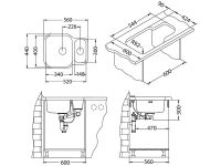 Мойка для кухни Alveus DUO 70 SAT-90 в комплекте с сифоном 56х44 см схема 3