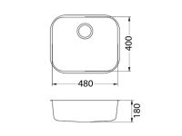 Мойка для кухни Alveus VARIANT 10 SAT-90 слив вдоль длинной стороны 48х40х18 см схема 3
