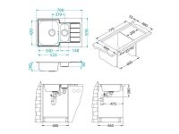 Мойка для кухни Alveus LINE 70 NAT-90 в комплекте с сифоном 79х50 см схема 3