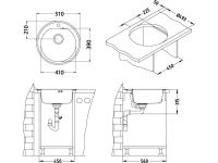 Мойка для кухни Alveus FORM MONARCH 30 FI 510 с выпуском без сифона 51х51 см схема 12