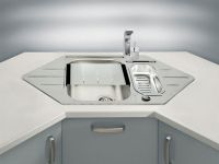 Мойка для кухни Alveus LINE 40 LEI-90 угловая в комплекте с сифоном 98,5х50 см схема 2