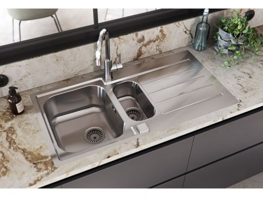 Мойка для кухни Alveus FS LINE MAXIM 10-SAT 1+1/2 в комплекте с сифоном 98,5х50,5 см схема 5