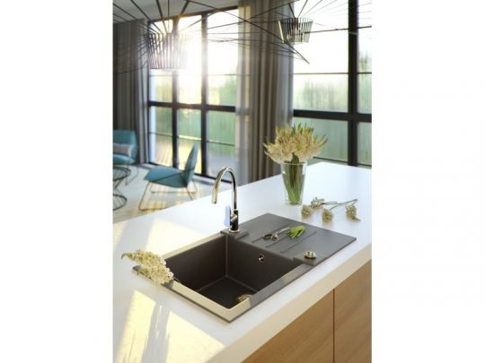 Мойка для кухни Alveus ROCK 130 GRANITAL с сифоном 78х48х18 см схема 7