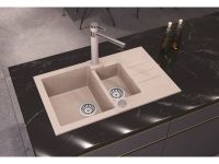 Мойка для кухни Alveus ROCK 70 GRANITAL 1+1/2 с сифоном 78х48х18 см схема 4