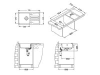 Мойка для кухни Alveus GALAPAGOS 30 GRANITAL с сифоном 77х43х15 см схема 6
