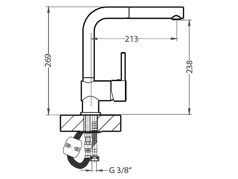 Смеситель для кухни Alveus AZETA-P CHR VA 1096119 ФОТО