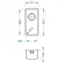 Мойка для кухни Alveus KOMBINO 10 SAT-90 в комплекте с сифоном 18х40х14,4 см схема 2