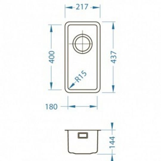 Мойка для кухни Alveus KOMBINO 10 SAT-90 в комплекте с сифоном 18х40х14,4 см схема 2