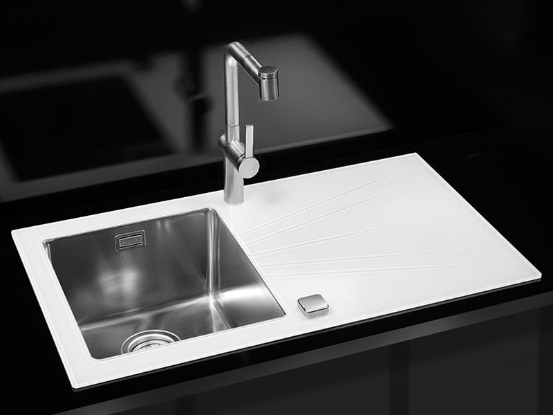 Мойка для кухни Alveus KARAT 10 левая в комплекте с сифоном 86х50 см ФОТО