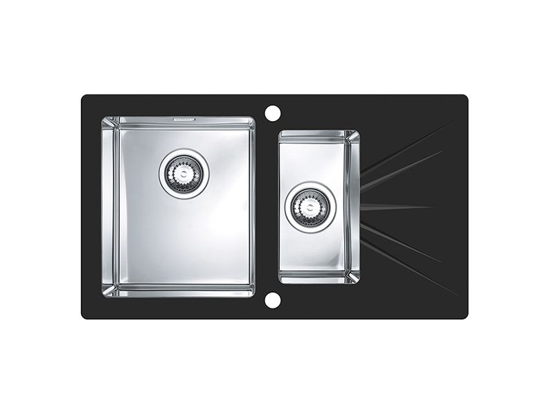 Изображение Мойка для кухни Alveus KARAT 20 1+1/2 левая в комплекте с сифоном 86х50 см