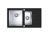 Мойка для кухни Alveus KARAT 20 1+1/2 левая в комплекте с сифоном 86х50 см схема 1