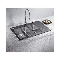 Мойка для кухни Alveus CRYSTALIX 20 1+1/2 левая с сифоном дозатором коландером 86х54 см схема 2