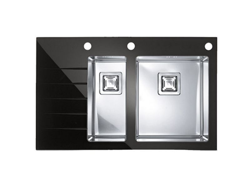 Изображение Мойка для кухни Alveus CRYSTALIX 20 1+1/2 правая с сифоном дозатором коландером 86х54 см