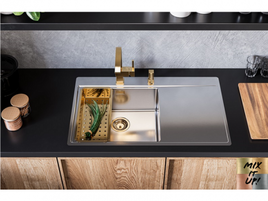 Мойка для кухни Alveus PURE 50L KMB-90 левая в комплекте с сифоном 86х52,5 см схема 4