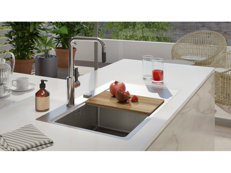 Мойка для кухни Alveus PURE 50L KMB-90 левая в комплекте с сифоном 86х52,5 см ФОТО