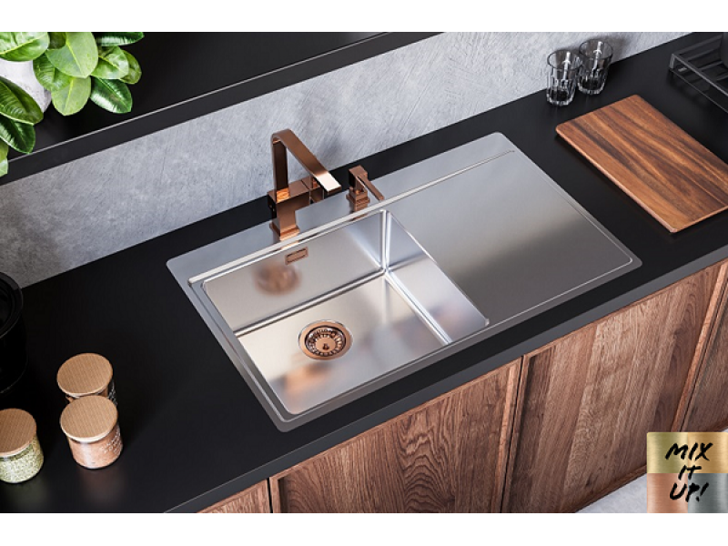 Мойка для кухни Alveus PURE 50R KMB-90 правая в комплекте с сифоном 86х52,5 см ФОТО
