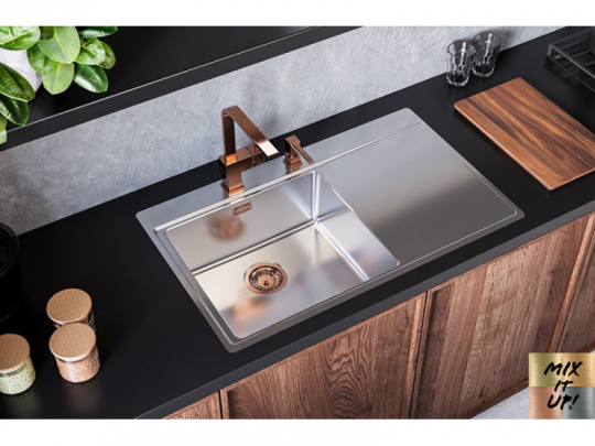 Мойка для кухни Alveus PURE 50R KMB-90 правая в комплекте с сифоном 86х52,5 см схема 2