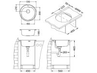 Мойка для кухни Alveus FORM 30 FI в комплекте с сифоном 51х18,5 см схема 4