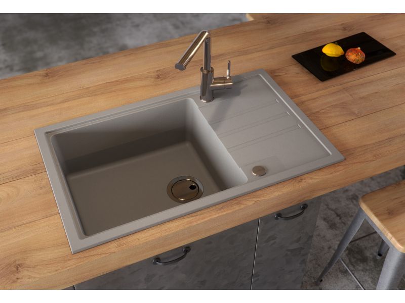 Мойка для кухни Alveus INTERMEZZO 130 GRANITAL в комлекте с сифоном 78х48х20 см ФОТО