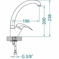 Смеситель для кухни Alveus GENESIS GM 130 CHR AQ 1123728 схема 2