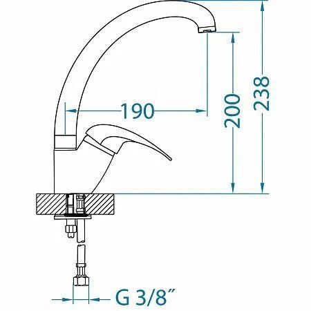 Смеситель для кухни Alveus GENESIS GM 130 CHR AQ 1123728 схема 2