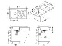 Мойка для кухни Alveus ELEGANT 30 FI в комплекте с сифоном 81х51 см схема 8