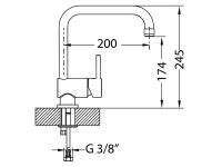 Смеситель для кухни Alveus QUADRA хром 1126719 схема 3