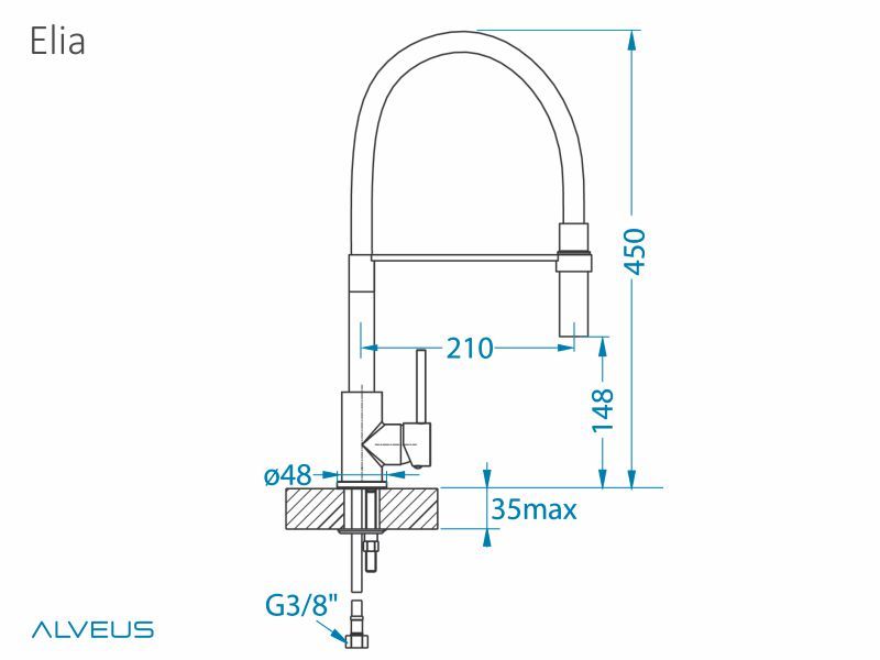 Смеситель для кухни Alveus ELIA CHR 1129024 ФОТО